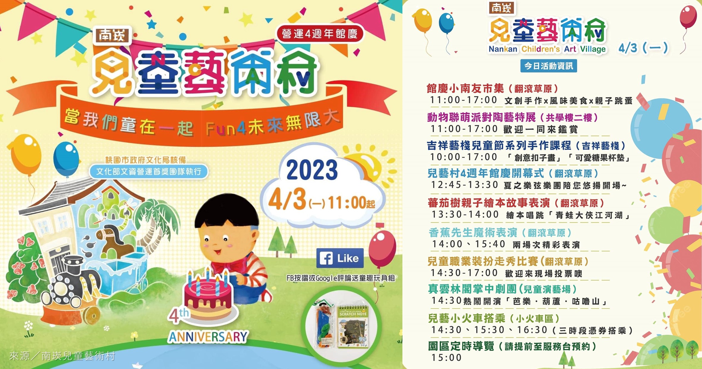 2023桃園兒童節活動》南崁兒童藝術村4歲慶祝會 @漫步時光
