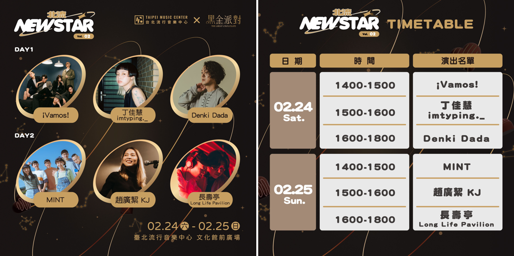 台北【北流 NEW STAR Vol.2】4位獨立音樂人演出、不插電小市集、巧克力黑金派對