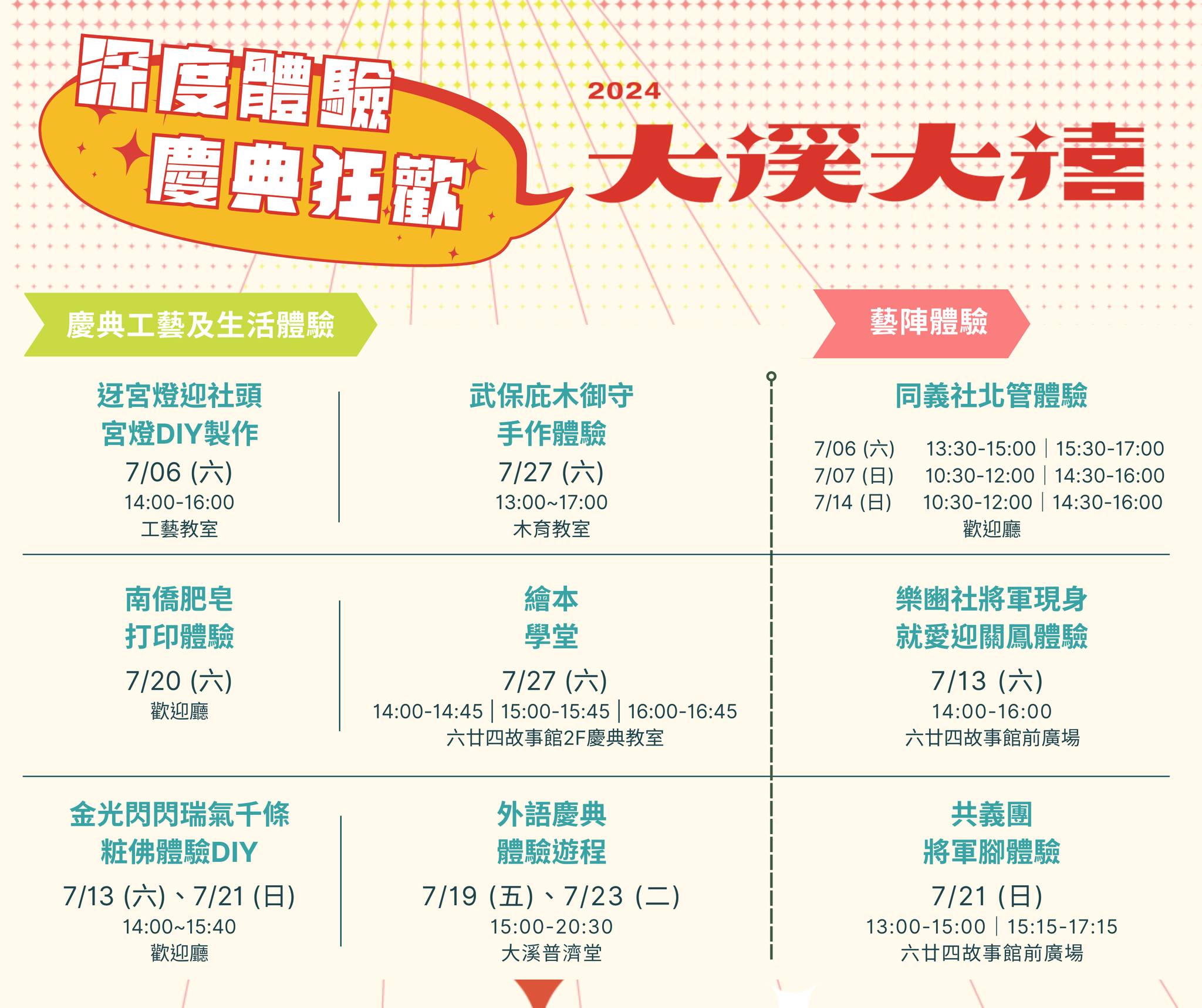 桃園【2024大溪大禧】活動整理：大溪第二個過年！關聖帝君聖誕遶境、劇場展演、體驗活動、慶典特展