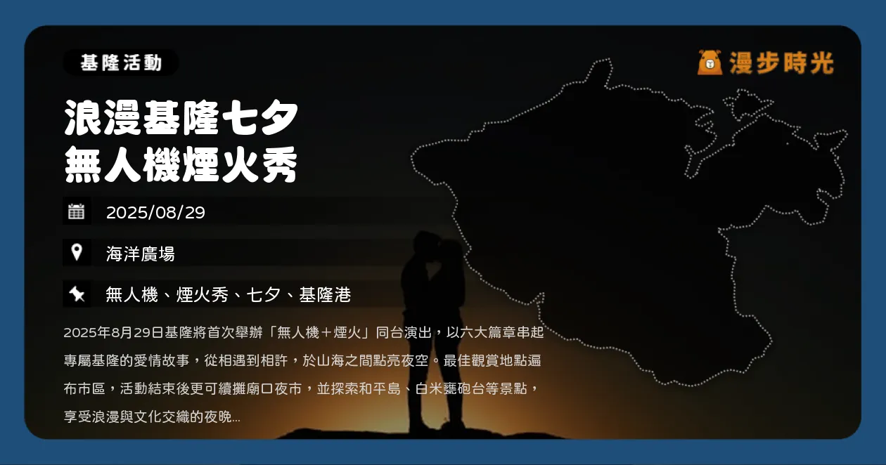 基隆【浪漫基隆七夕無人機煙火秀】夜空浪漫演出，六大篇章展現愛情故事（8/29）