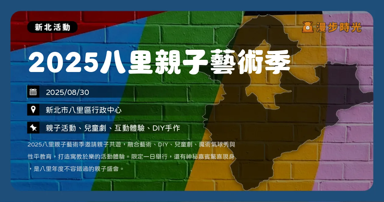 新北【2025八里親子藝術季】YOYO家族登場！一日限定親子藝術大冒險，兒童劇場、DIY、魔術秀一次看（8/30）