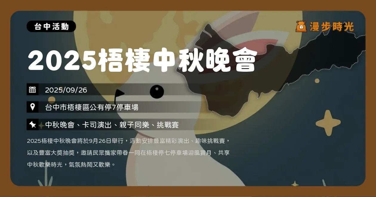 台中【2025梧棲中秋晚會】免費入場！陳孟賢、龍千玉演唱，舊電池發票兌換的環保小禮（9/26）